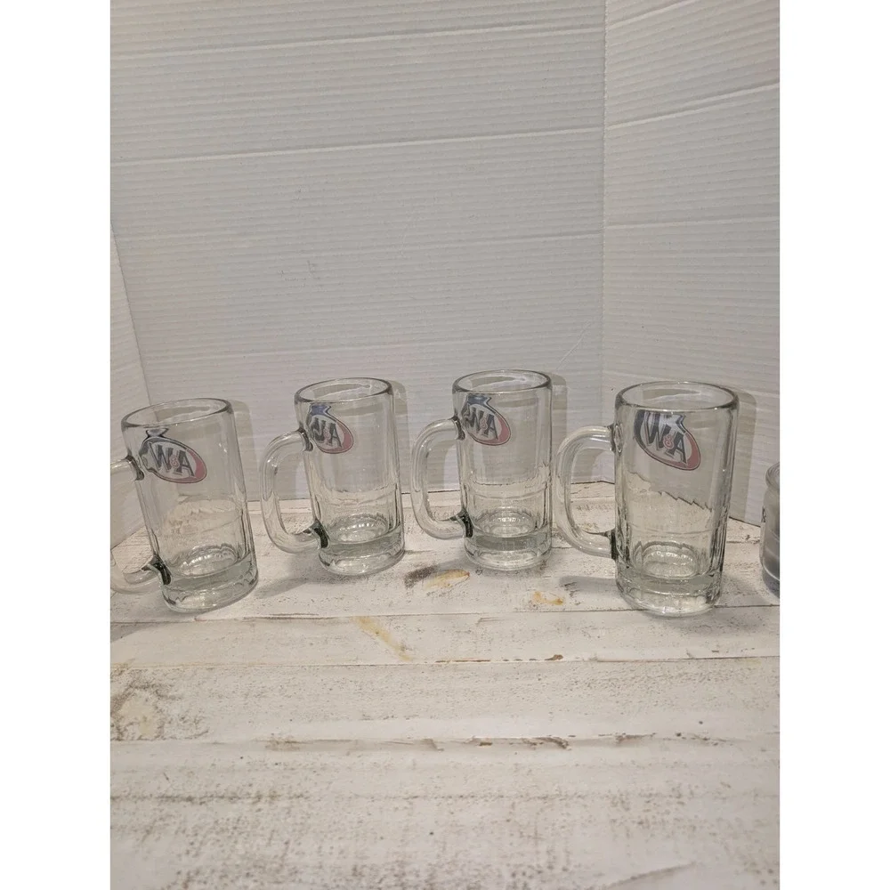 A&W Root Beer Mugs Set of 4 Vintage Heavy Glass, 6-inch Tall